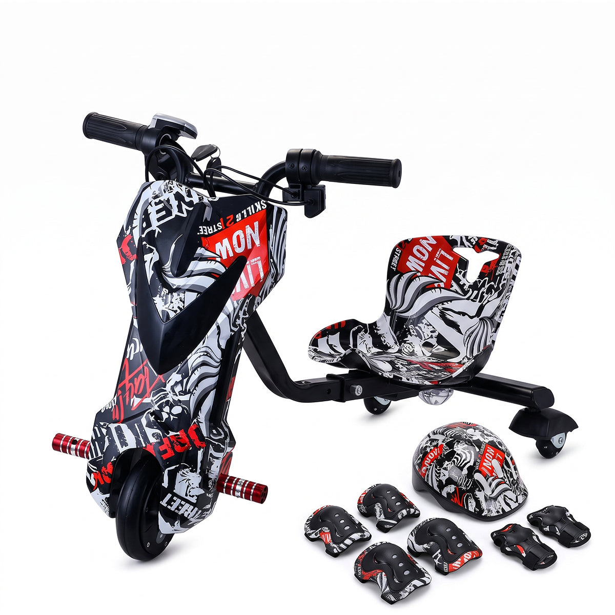 3-Speed 36V Electric Drift Scooter with Helmet & Keys