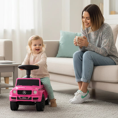 TICTOYS  Ride-On Push Car | Push Handle & Storage | Pink