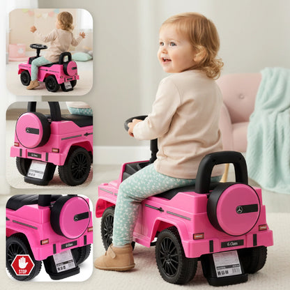 TICTOYS  Ride-On Push Car | Push Handle & Storage | Pink