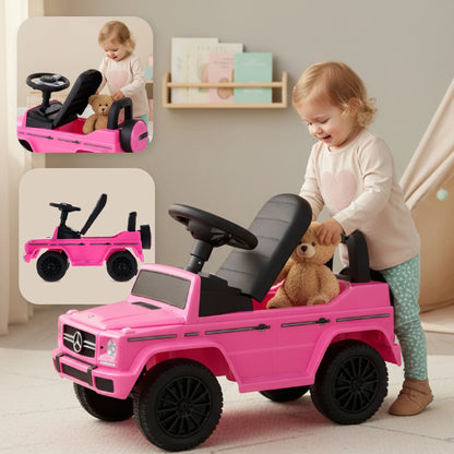 TICTOYS  Ride-On Push Car | Push Handle & Storage | Pink