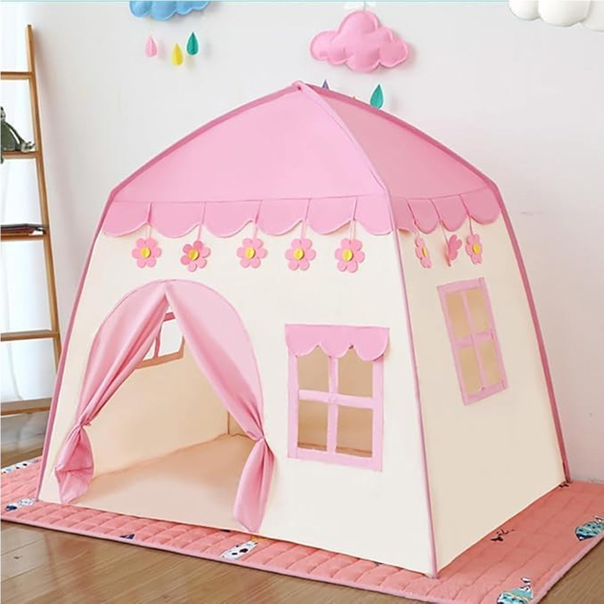 KIDSZONE Castle Play Tent | Indoor Playhouse | Pink