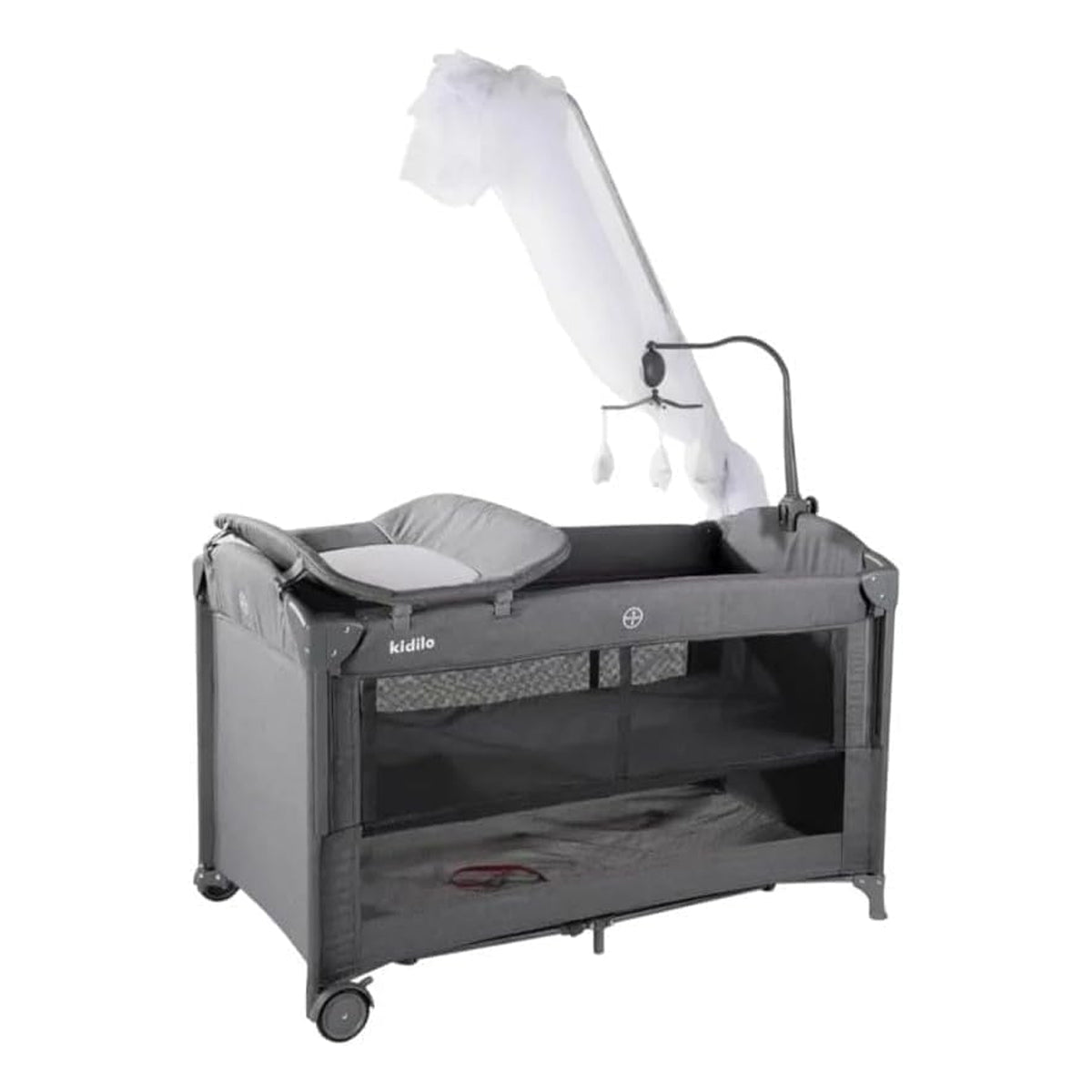 Kidilo T701L Foldable Toddler Bed – Gray