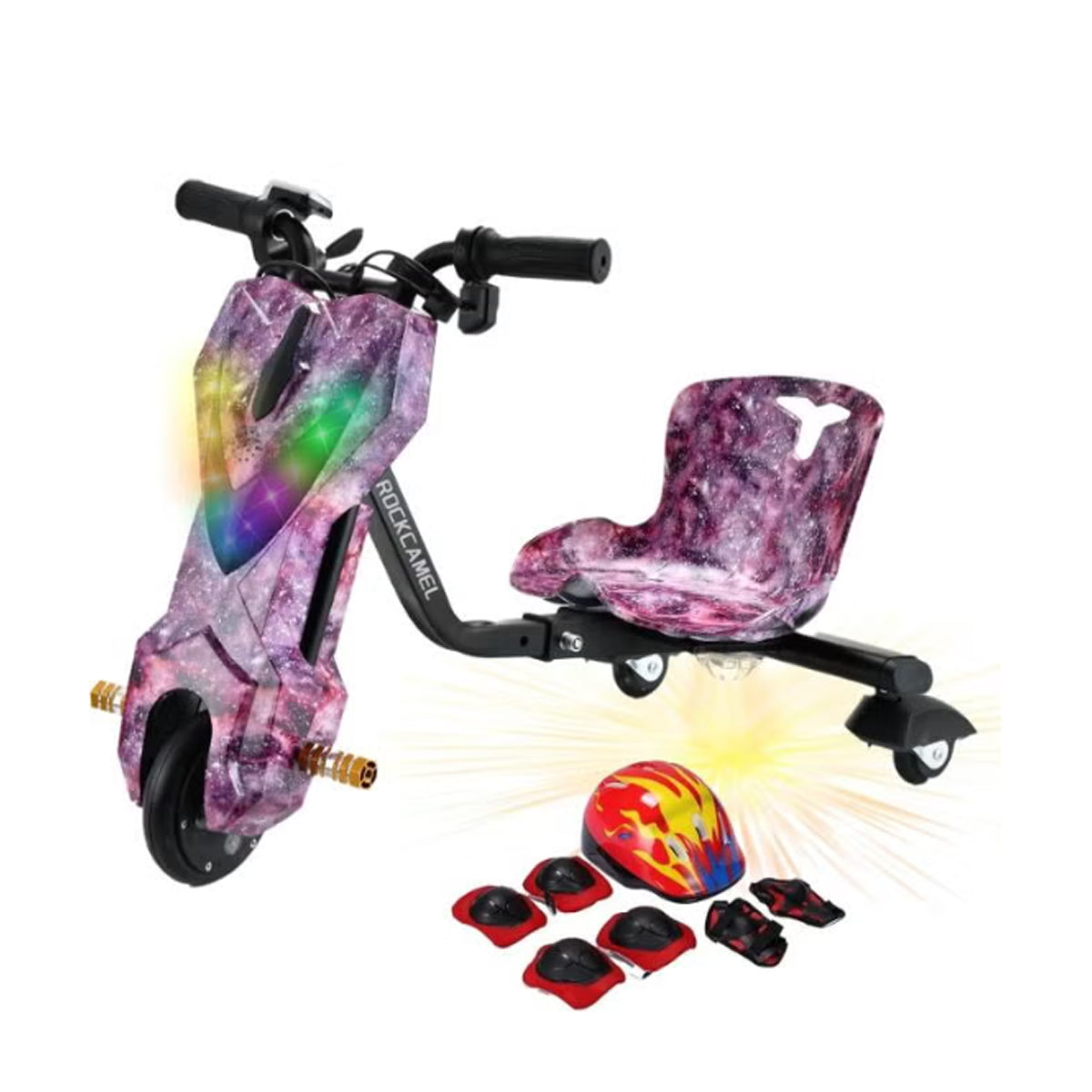 Mini 36V 3‑Wheel Drifting Electric Scooter with Bluetooth & Helmet Pad Set