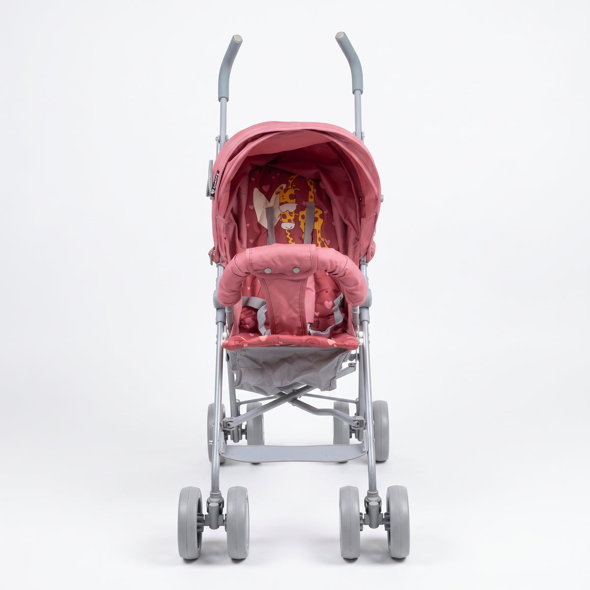 A comfortable and lightweight stroller from Infinity, featuring a cute giraffe design—the perfect companion for getting around and traveling with ease and safety! 🩷🦒✨
