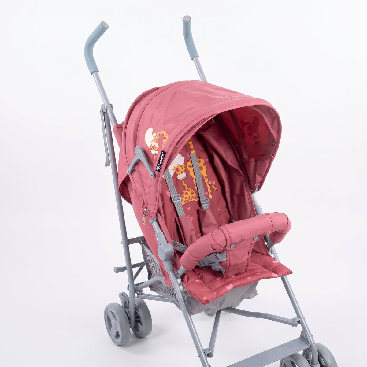 A comfortable and lightweight stroller from Infinity, featuring a cute giraffe design—the perfect companion for getting around and traveling with ease and safety! 🩷🦒✨