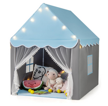 COSTWAY Kids Play Tent with Wooden Frame
