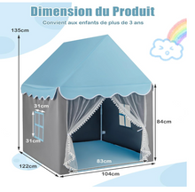 COSTWAY Kids Play Tent with Wooden Frame
