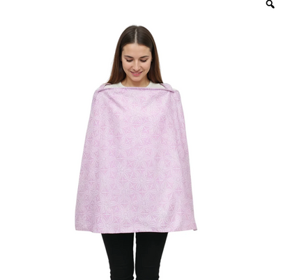 Premium Cotton Nursing Cover Pink With Support