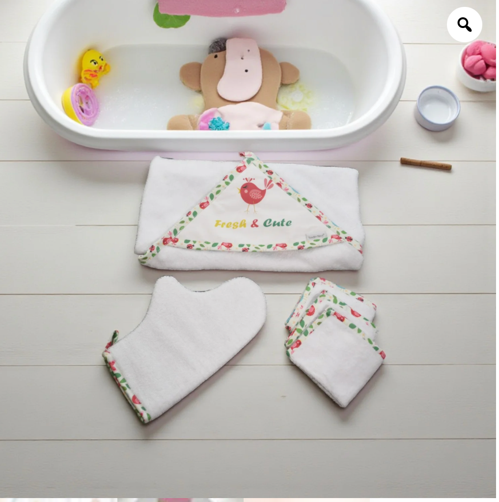 Baby Bath Towels Birds Set Of 5 Pieces