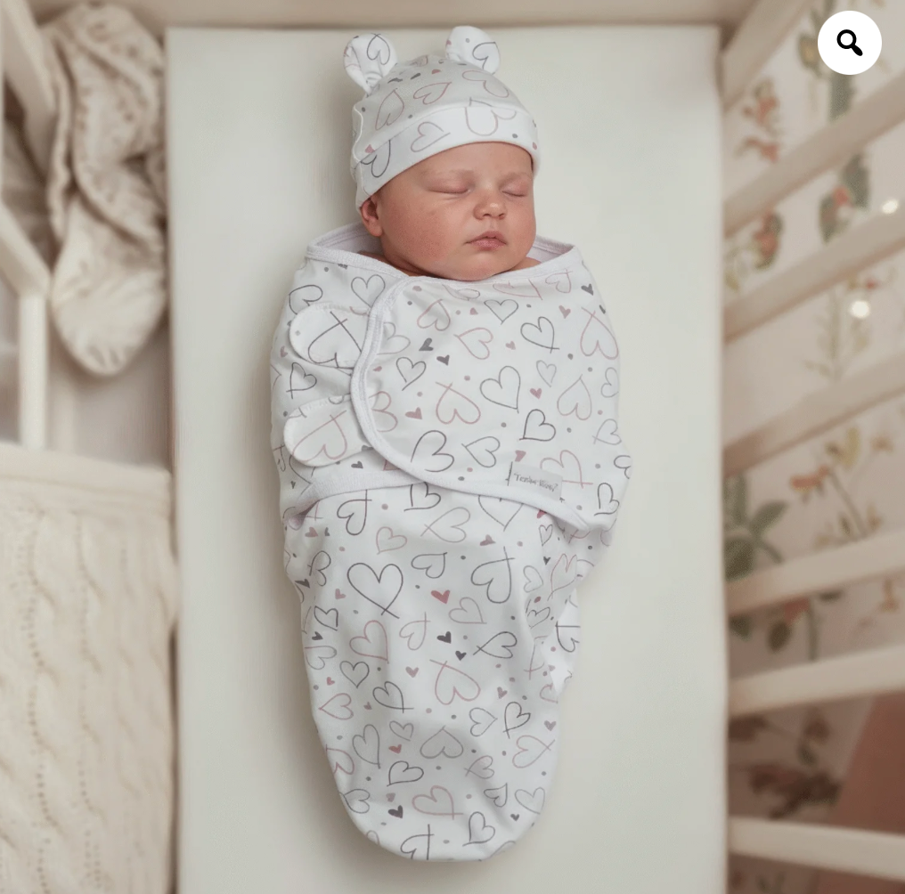 Baby Swaddle Hearts With Hat