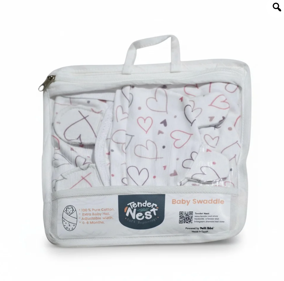 Baby Swaddle Hearts With Hat