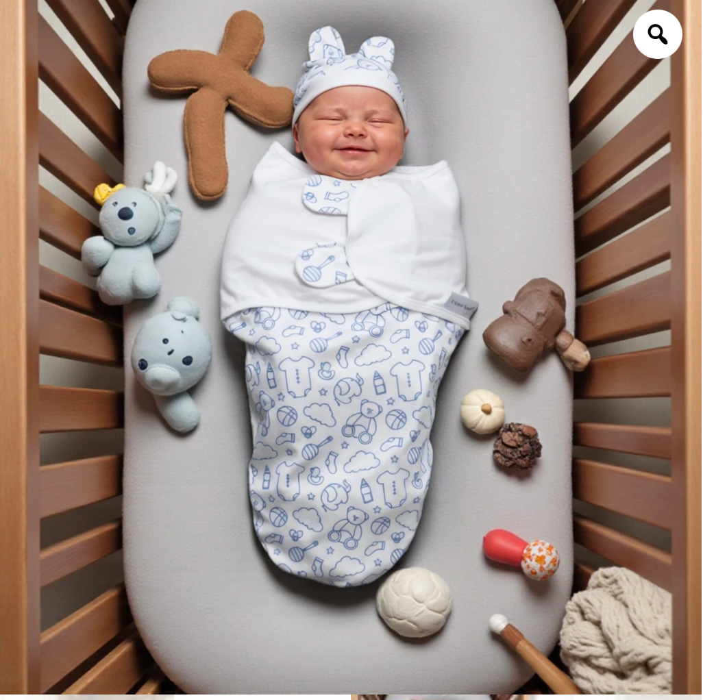 Baby Swaddle Shower Blue With Hat