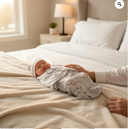 Baby Swaddle SMILEY Black With Hat