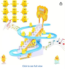 Electric Duck Climbing Stairs & Slide Set | 3 Ducks | LED Lights & Music