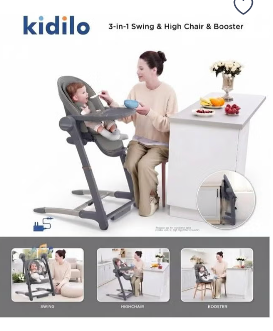 3-in-1 Smart Electric Baby High Chair & Swing