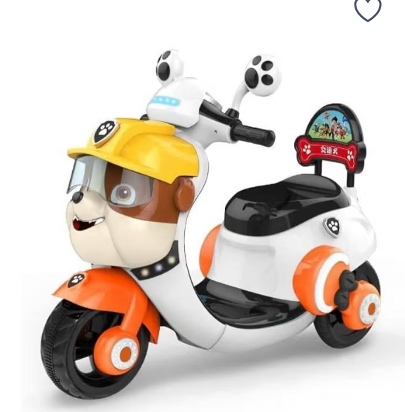 Kids Electric Ride-On Scooter with Training Wheels - Orange/White