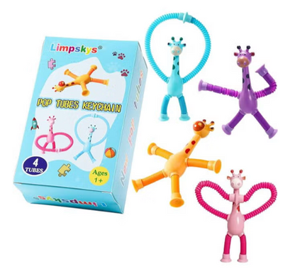 4Pcs Suction Cup Pop Tube Giraffe