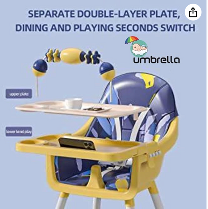 Umbrella 3-in-1 Convertible High Chair for Babies with Adjustable Height and Footrest