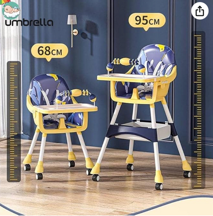 Umbrella 3-in-1 Convertible High Chair for Babies with Adjustable Height and Footrest