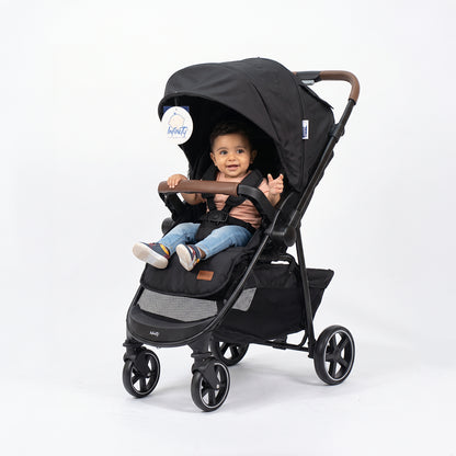 infinity Baby Stroller comfortably Foldable, One-Handed, 5-Point Safety Belts, Fits up to 30 kg_black
