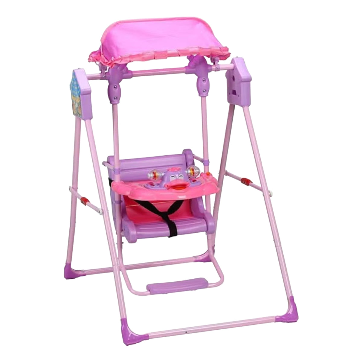Baby Swing with Metal Stand | Indoor & Outdoor | 6M+ | Pink