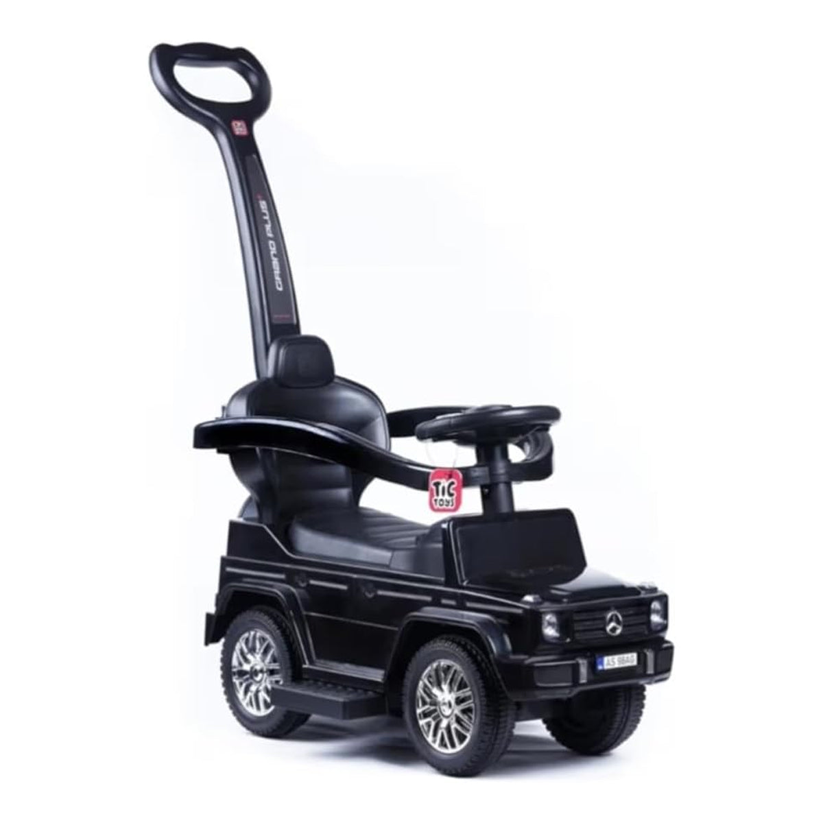 TIC TOYS Kids Ride-On Push Car with Parent Handle-Black