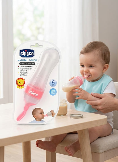 Silicone Baby Spoon Feeder Bottle – Squeeze Feeding Bottle for Purees & Cereal – BPA Free – 90ml – From 6 Months+