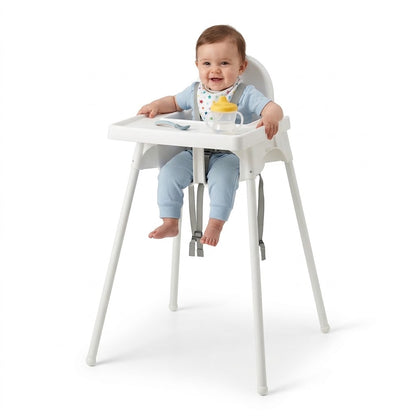 A lightweight high chair from Happy Kiddo designed for your convenience and your baby's comfort and health; it is durable and easy to wipe clean.