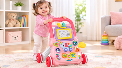 Happy Kiddo Multifunctional Baby Walker and Educational Toys (pink)👶