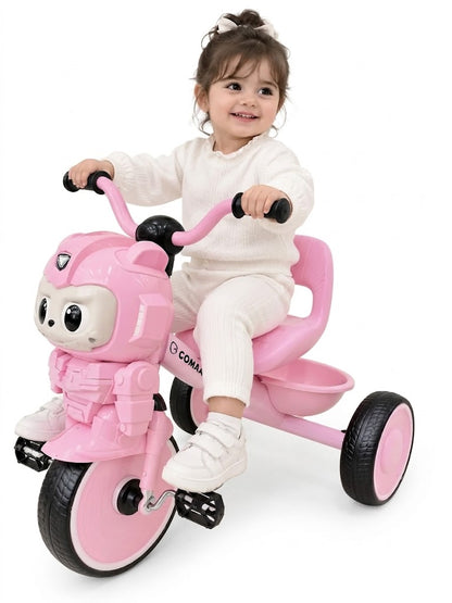 🌸 The "Robot Age" Pink Kids' Tricycle by Gomaa— the perfect adventure companion for your little princess! 🌸