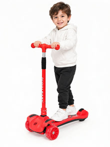 🛴 "Happy Kiddo" Kids' Sports Scooter with Lights – Suitable for Boys and Girls (Red) 🛴