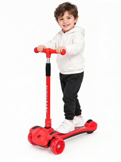 🛴 "Happy Kiddo" Kids' Sports Scooter with Lights – Suitable for Boys and Girls (Red) 🛴
