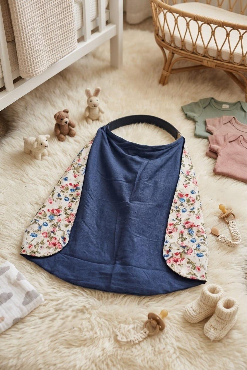 Premium Nursing Cover in Navy Blue – comfort, privacy, and elegance for every new mom! 💙✨