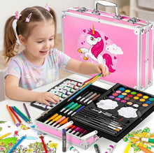 🎨 Happy Kiddo Deluxe 145-Piece Unicorn-Themed Drawing and Coloring Art Set for Kids  (pink)🦄