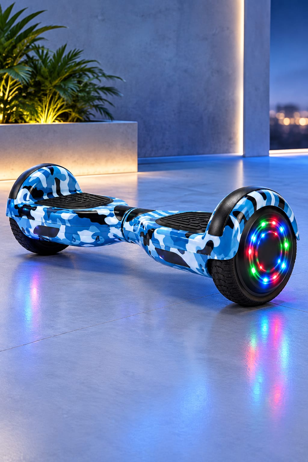 🛴 Smart Square (Hoverboard) with a camouflage design and stunning 6.5-inch LED lighting