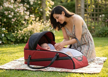 Petit Bebe Carry Cot Premium - red*Black