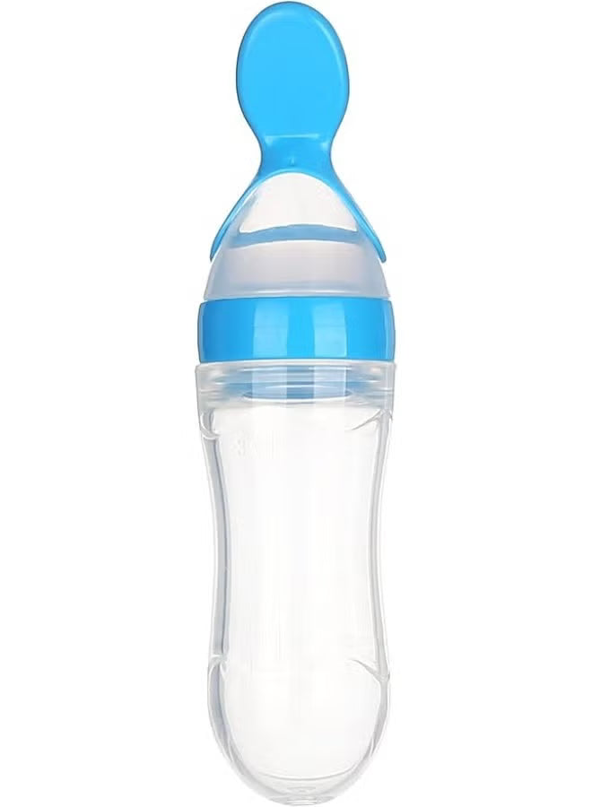 Silicone Baby Spoon Feeder Bottle – Squeeze Feeding Bottle for Purees & Cereal – BPA Free – 90ml – From 6 Months+