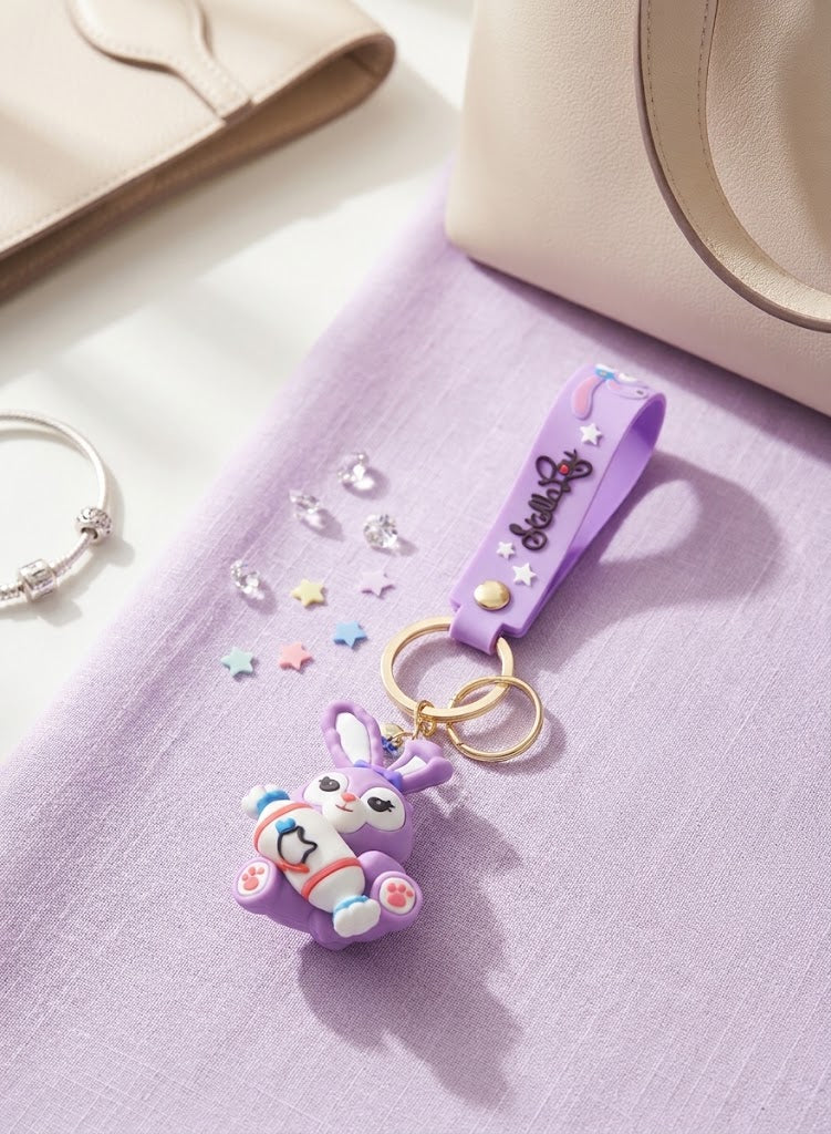 Cute Bunny Keychain (StellaLou) from Happy Kiddo(Multiform) 🐰💜