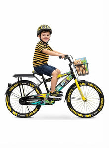Good Boy Kids Bike, 20 Inches wheels size Children Bikes for Boys Girls Age 3-8 Years w/Training Wheels, Handbrake, Coaster Brake & Removable Basket, Kids Bicycle of YELLOW color