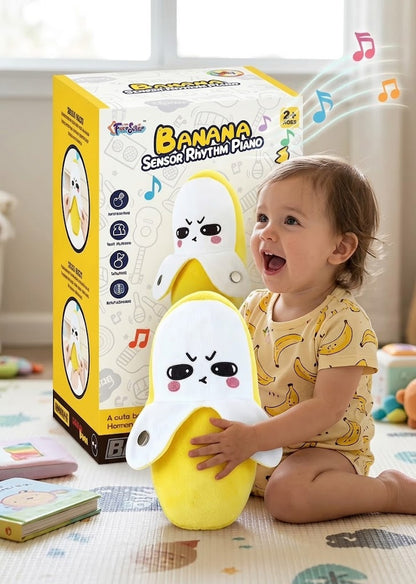 Happy Kiddo Interactive Electronic Plush Toy for Kids – Responds to Rhythm and Sings; Fun Talking Banana Plush Toy with Music and Touch Sensor; Soft Musical Gift for Boys and Girls.