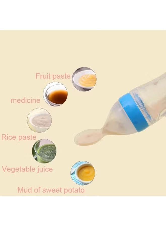 Silicone Baby Spoon Feeder Bottle – Squeeze Feeding Bottle for Purees & Cereal – BPA Free – 90ml – From 6 Months+