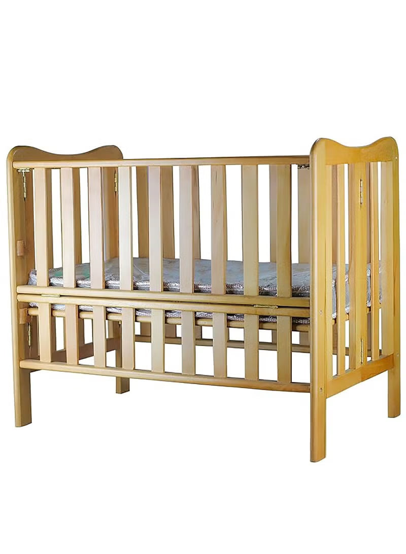 Foldable and Adjustable Wooden Baby Crib – A Practical and Safe Design for Your Baby's Comfort by Happy Kiddo