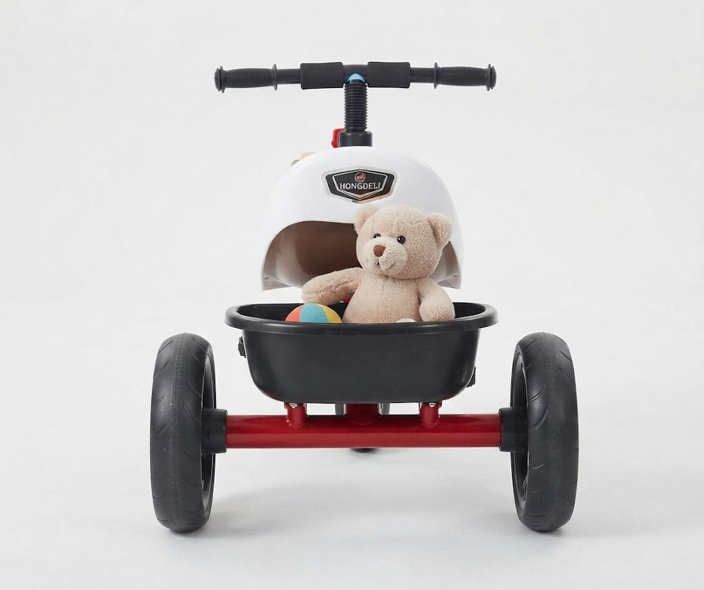 Tricycle, For 2-6 Years Old, 5-in-1 Kids Bike, Foldable, Adjustable Handle/Seat Height, Strained Bike, Children's Bicycle, BY HAPPY KIDDO (Red)