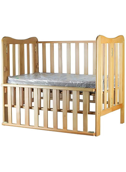 Foldable and Adjustable Wooden Baby Crib – A Practical and Safe Design for Your Baby's Comfort by Happy Kiddo