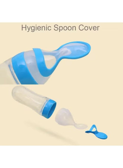 Silicone Baby Spoon Feeder Bottle – Squeeze Feeding Bottle for Purees & Cereal – BPA Free – 90ml – From 6 Months+
