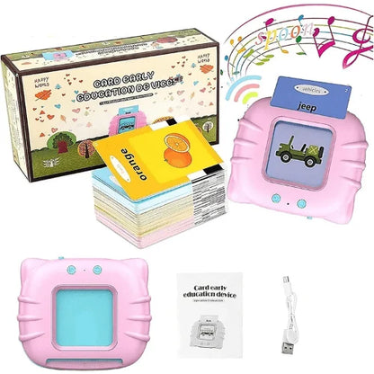 Educational talking flashcard game with an erasable drawing screen to develop your child's skills.