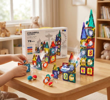 Colorful Magnetic Sports Arena Playset (73 Pieces) – A World of Fun and Smart Tracks! 🎡🌀✨