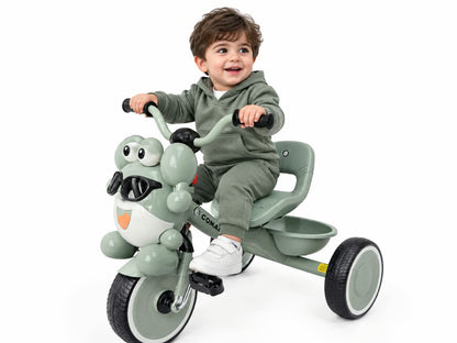 🐸 The "Laughing Frog" children’s tricycle in green by Gomaa – fun and joy in every ride! 🐸