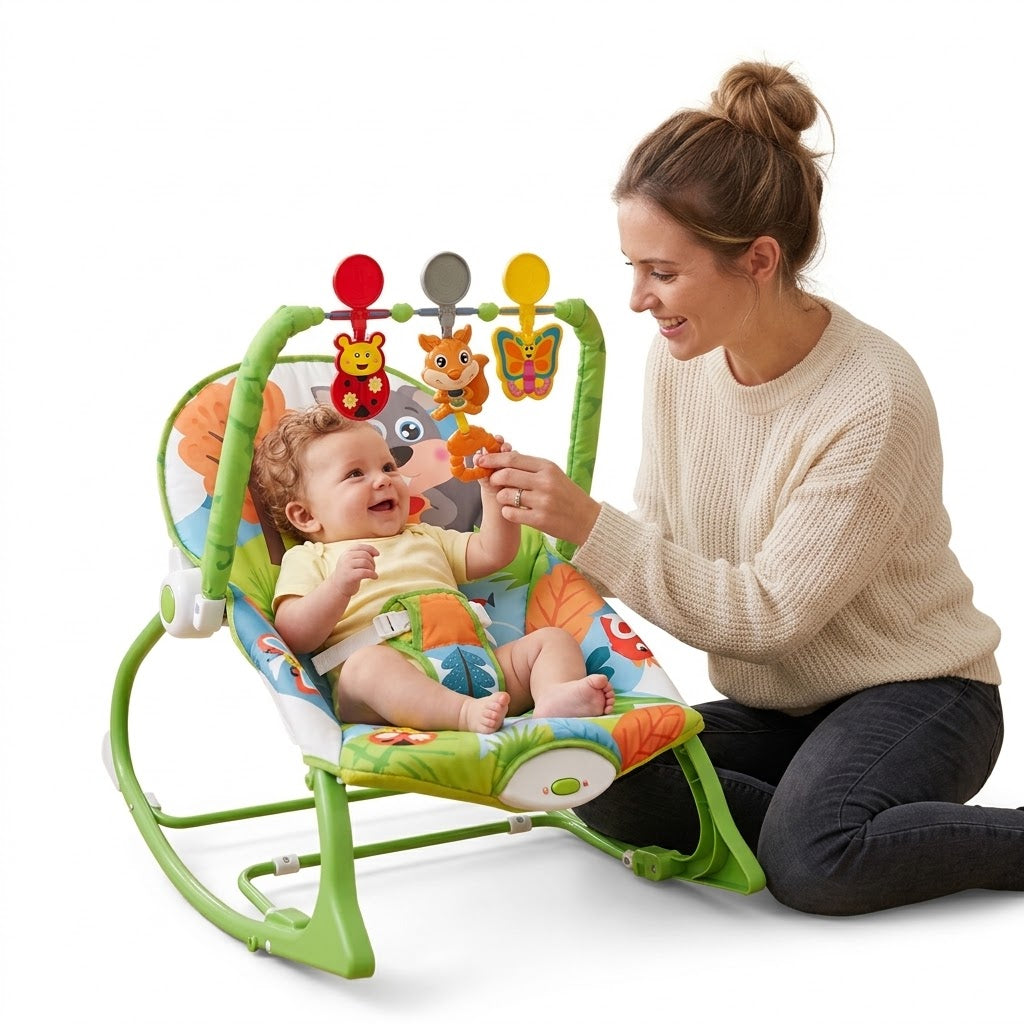 Infant-to-Toddler Rocker & Bouncer – Comfort and fun for your baby from day one! 👶✨